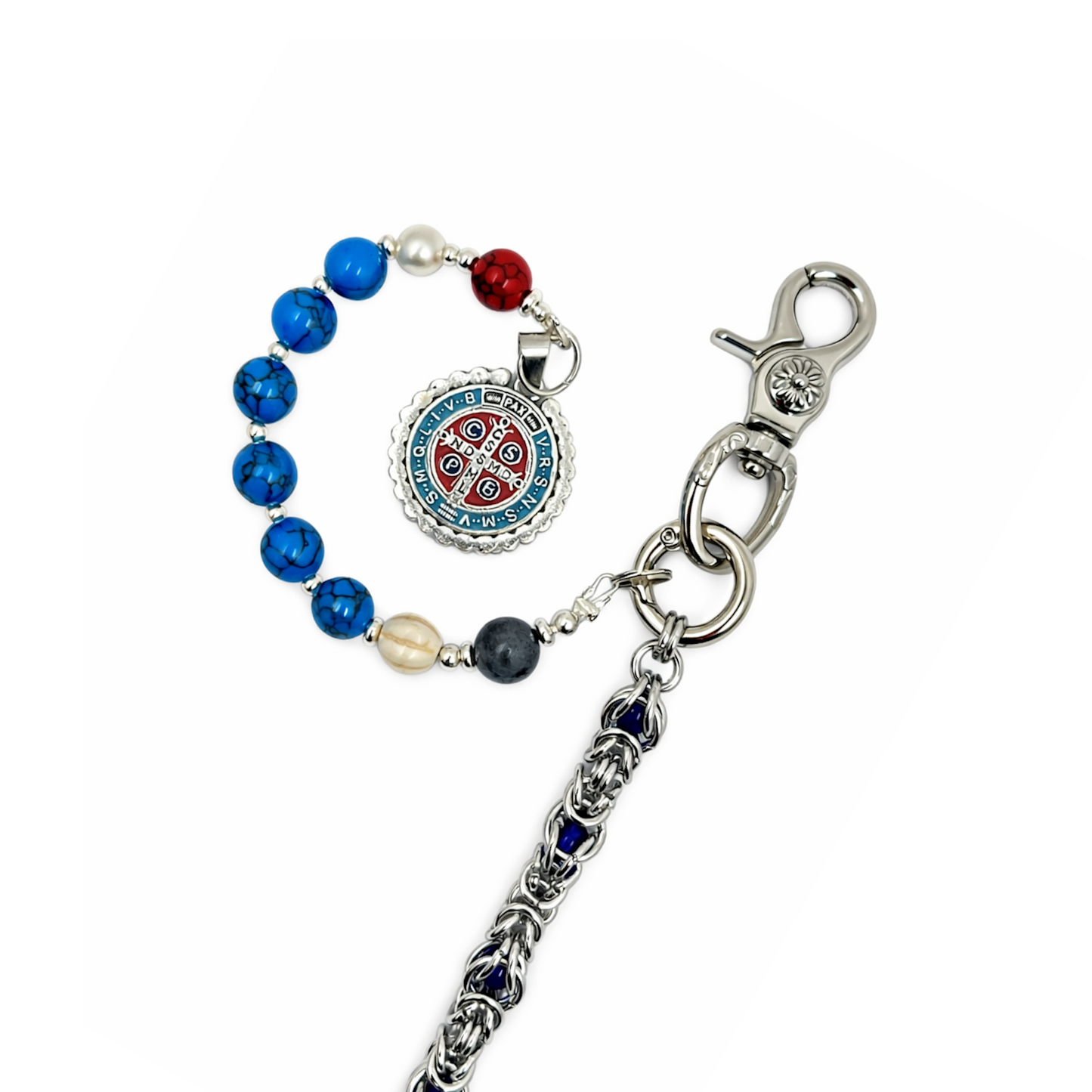 Turquoise Marble Wallet Chain