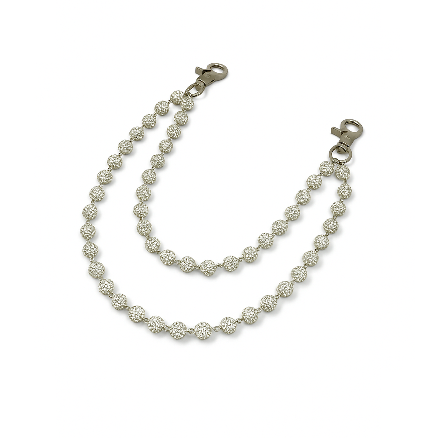 Silver Rhinestone Wallet Chain