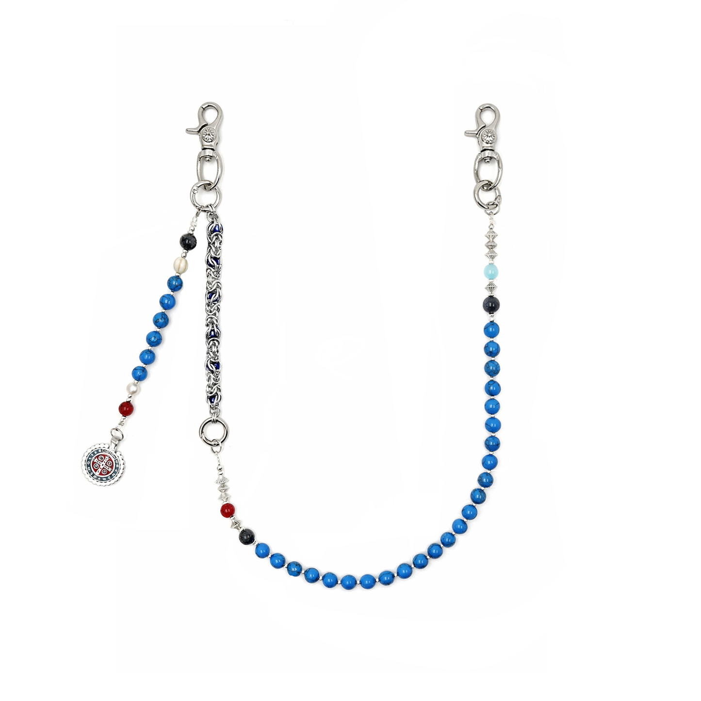 Turquoise Marble Wallet Chain