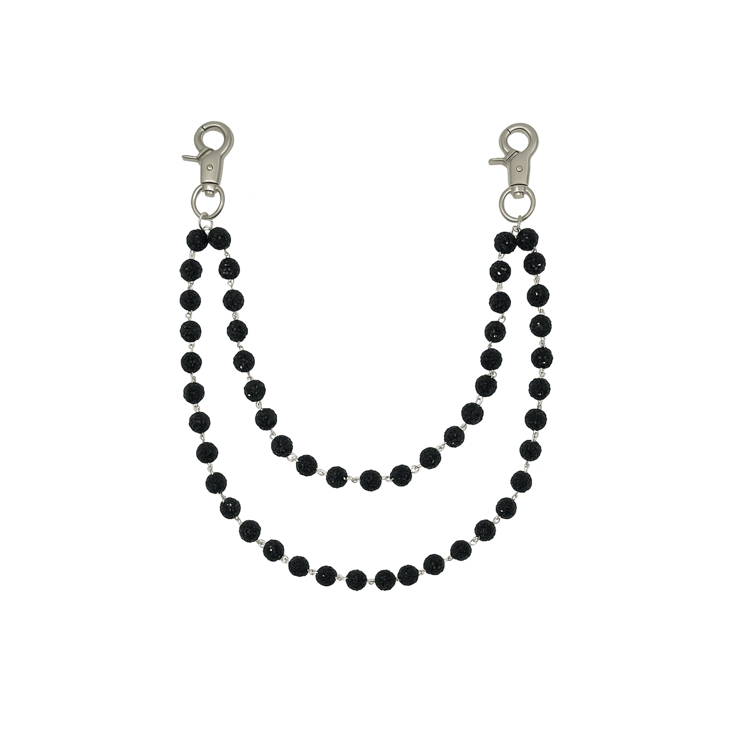 Black Rhinestone Wallet Chain