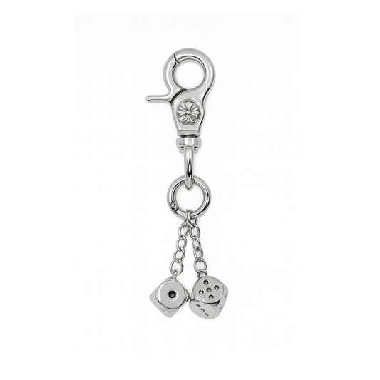 Silver Dice Keychain