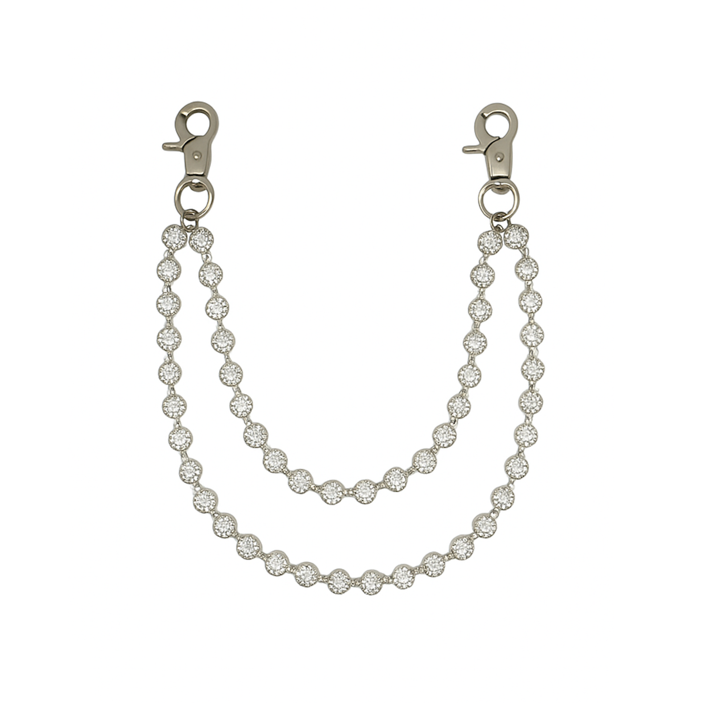 Silver Rhinestone Wallet Chain