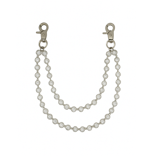 Silver Rhinestone Wallet Chain