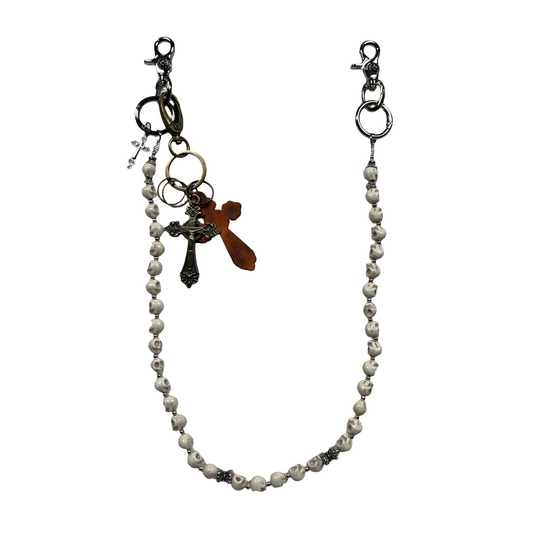 White Skull Wallet Chain